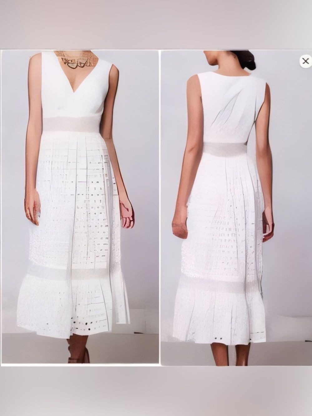 Anthropologie White Eyelet Midi Dress Size 12